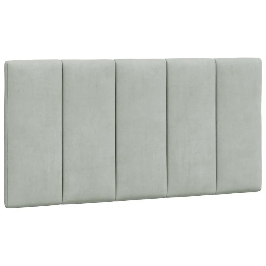 Coussin de tête de lit Hanko gris clair 100 cm velours - 2