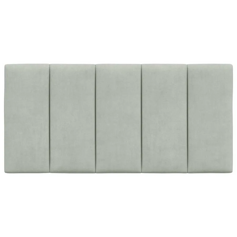 Coussin de tête de lit Hanko gris clair 100 cm velours - 5