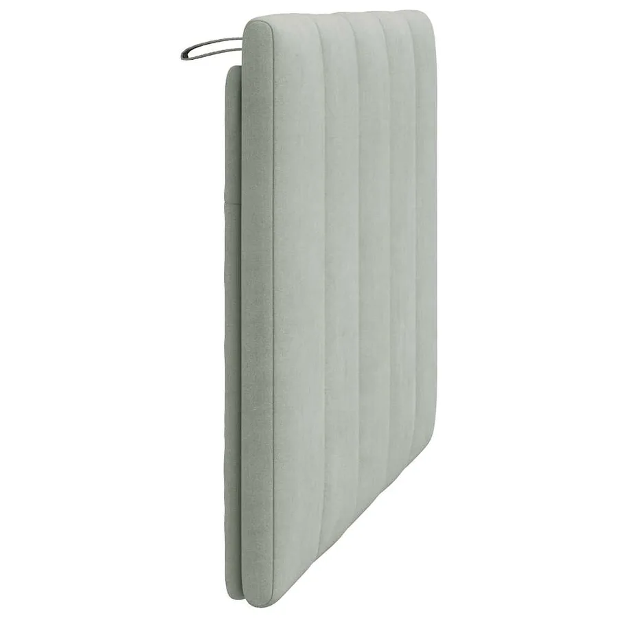 Coussin de tête de lit Hanko gris clair 100 cm velours - 6