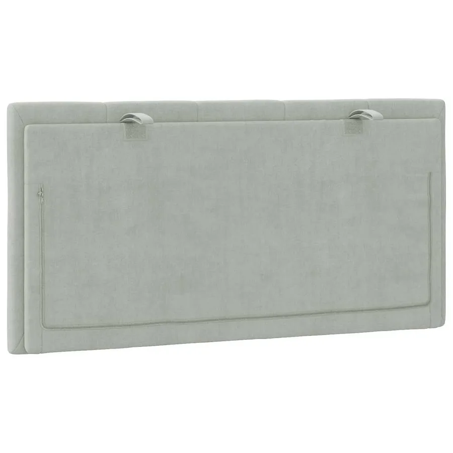 Coussin de tête de lit Hanko gris clair 100 cm velours - 7