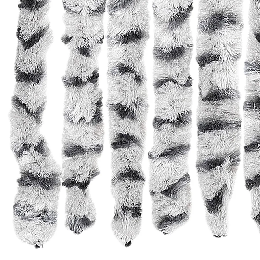 Rideau anti-mouches gris clair et gris foncé 100x230cm chenille - 6