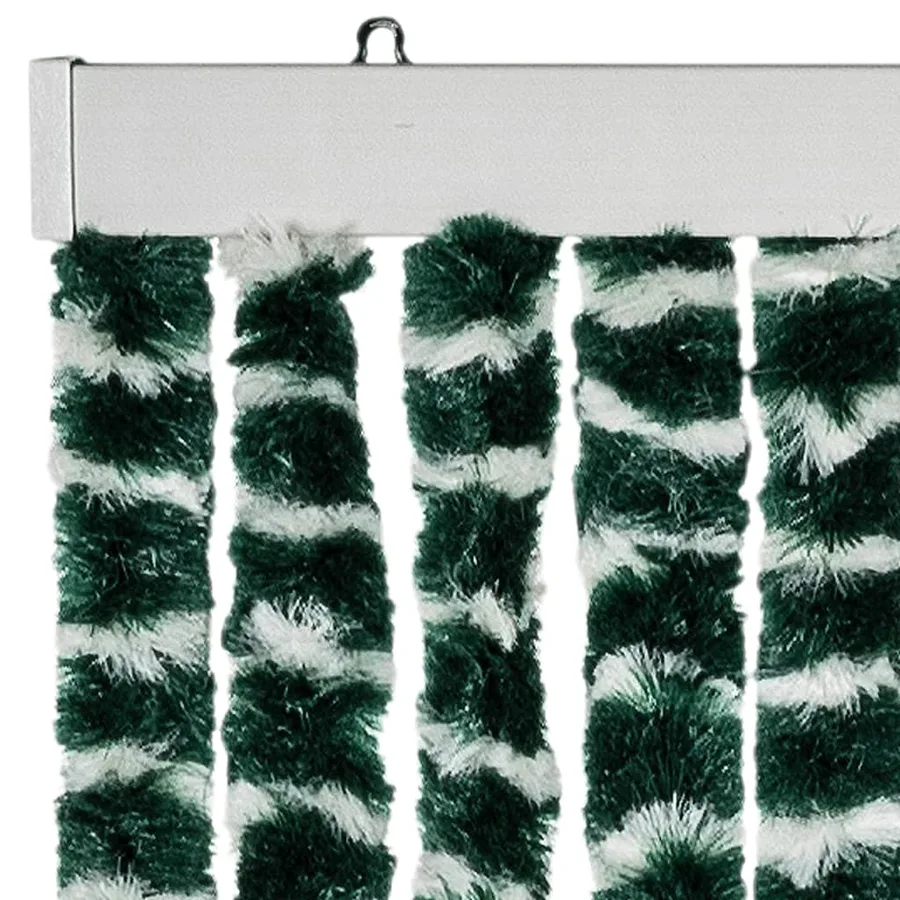 Rideau anti-mouches vert et blanc 100x200 cm chenille - 4