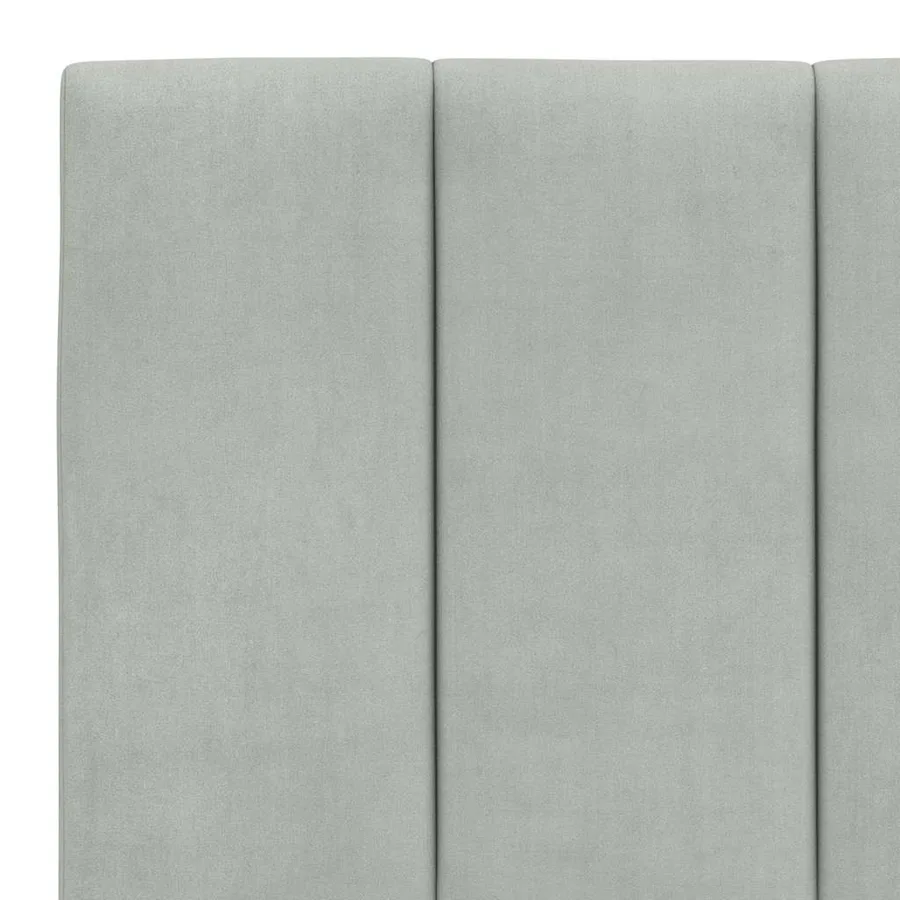 Cadre de lit sans matelas Hanko gris clair 200x200 cm velours - 10