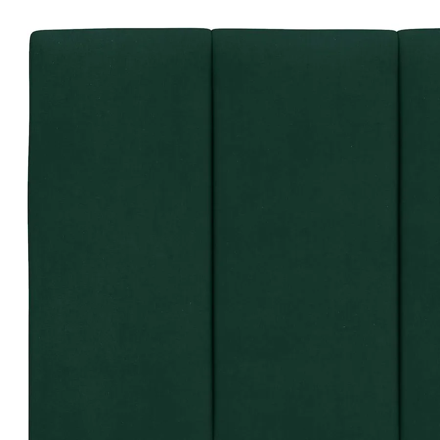 Lit avec matelas Hanko vert foncé 200x200 cm velours - 6