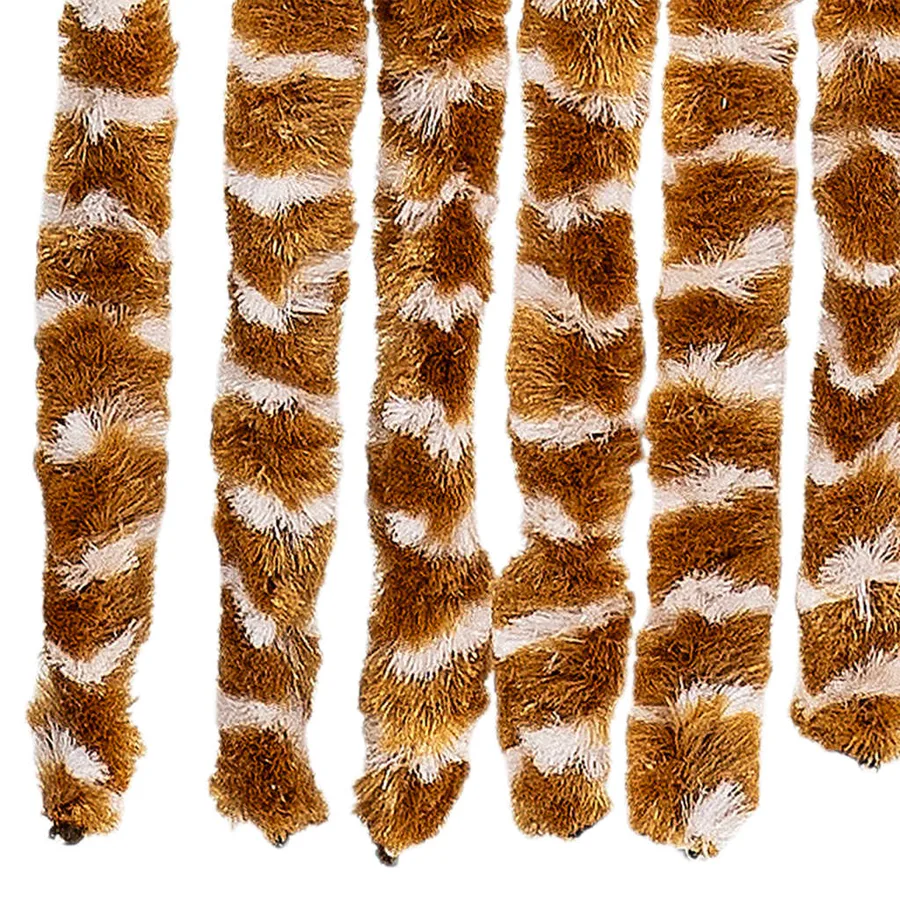 Rideau anti-mouches ocre et blanc 100x200 cm chenille - 6