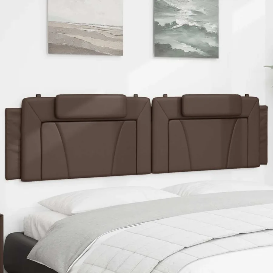 Coussin de tête de lit Viana marron 200 cm similicuir