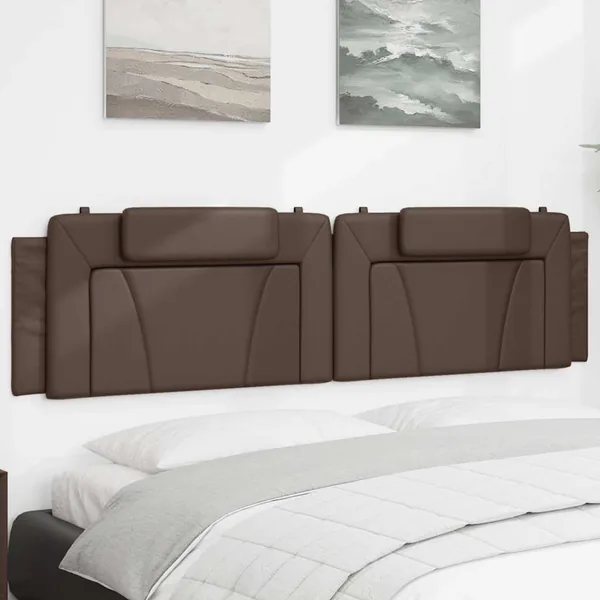 Coussin de tête de lit Viana marron 200 cm similicuir