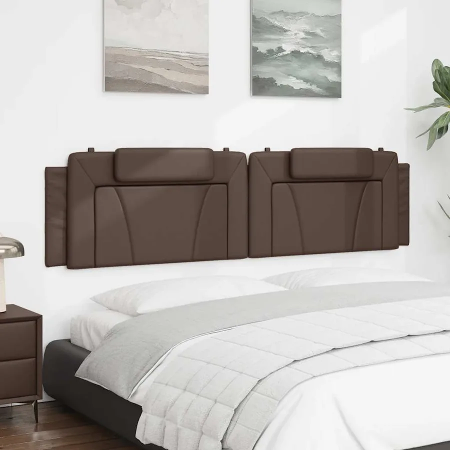Coussin de tête de lit Viana marron 200 cm similicuir - 4