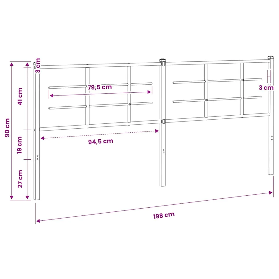 Tête de lit de remplacement métal blanc 193 cm - 6