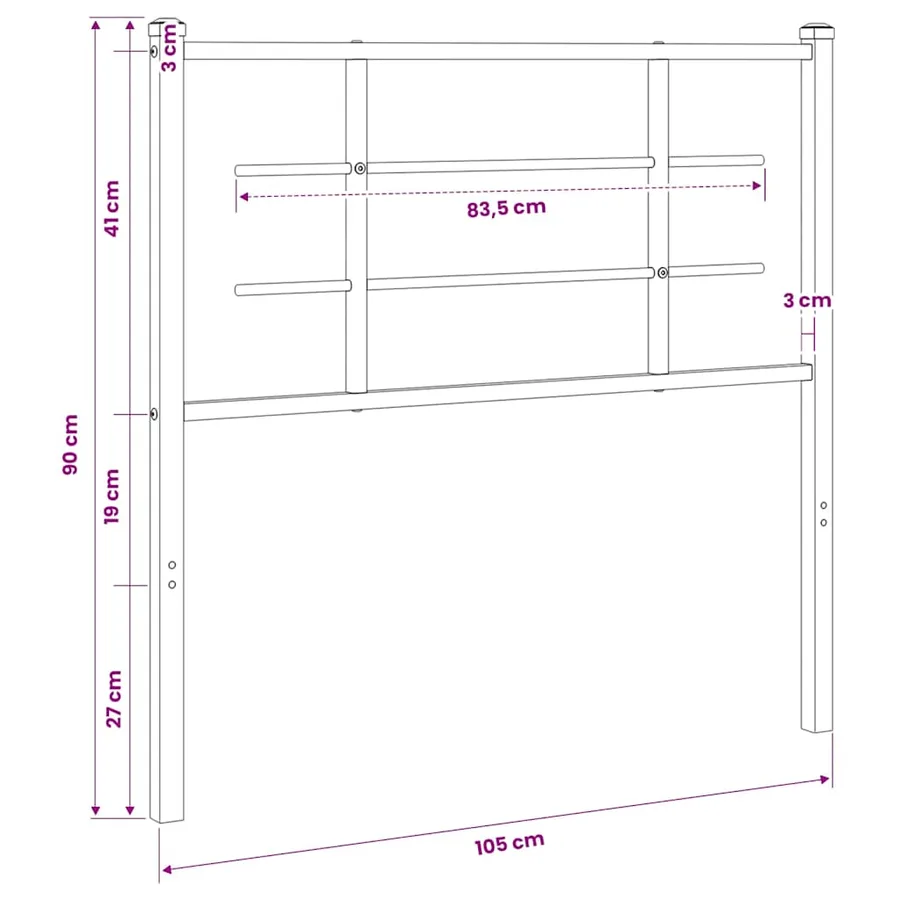 Tête de lit de remplacement métal blanc 100 cm - 6