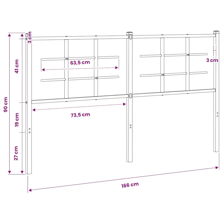 Tête de lit de remplacement métal blanc 160 cm - 6