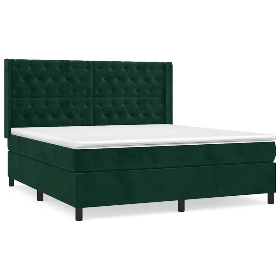 Sommier à lattes de lit et matelas Vert foncé 160x200cm Velours - 2