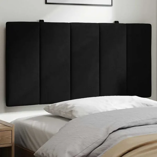 Coussin de tête de lit Hanko noir 100 cm velours