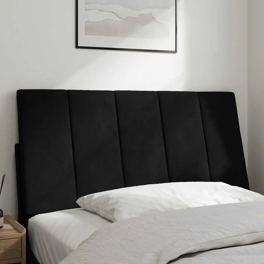 Coussin de tête de lit Hanko noir 100 cm velours - 3