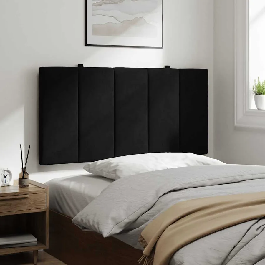 Coussin de tête de lit Hanko noir 100 cm velours - 4