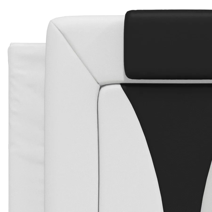Lit Viana avec matelas blanc et noir 120x200 cm similicuir - 7