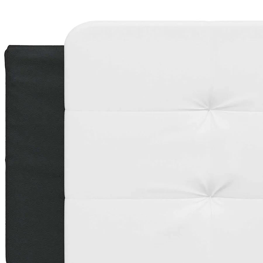 Cadre de lit sans matelas Zadar noir et blanc 200x200 cm similicuir - 10
