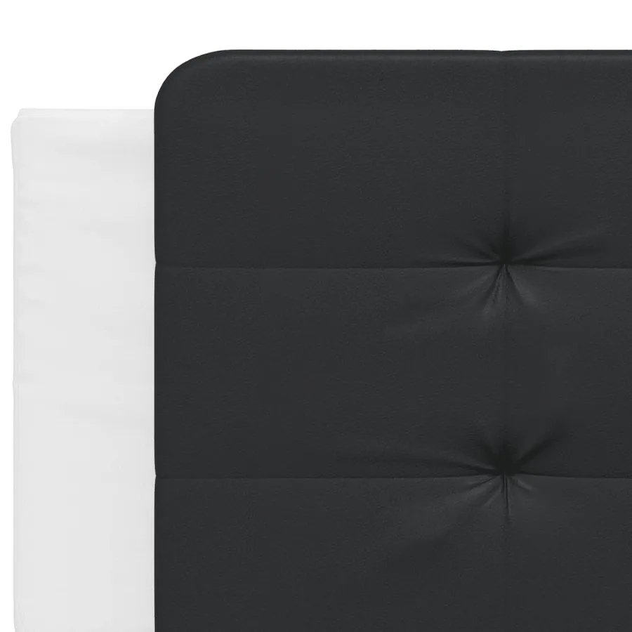 Lit avec matelas Zadar blanc et noir 200x200 cm similicuir - 7