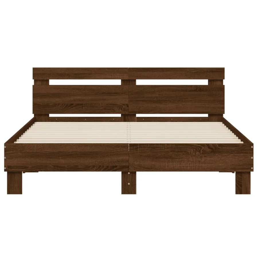 Cadre de lit sans matelas chêne marron 150x200 cm - 5