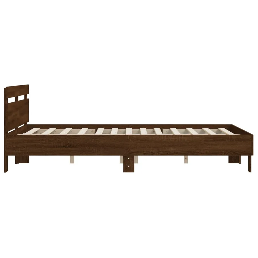 Cadre de lit sans matelas chêne marron 150x200 cm - 6