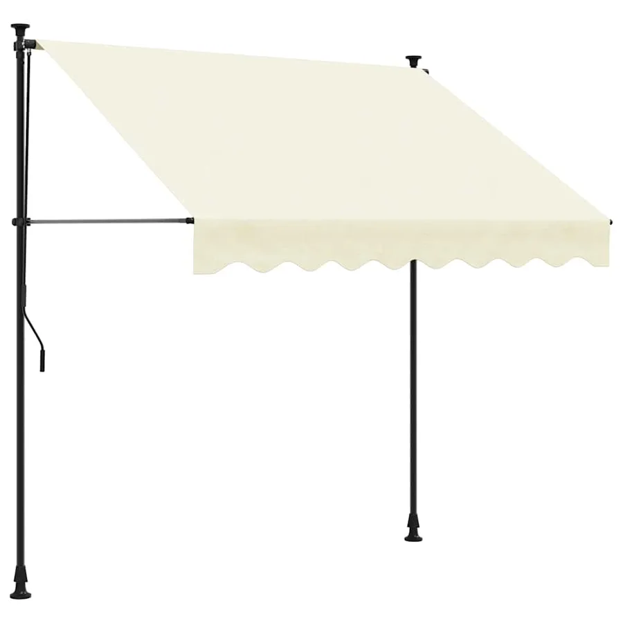 Auvent rétractable crème 250x150 m tissu et acier - 2