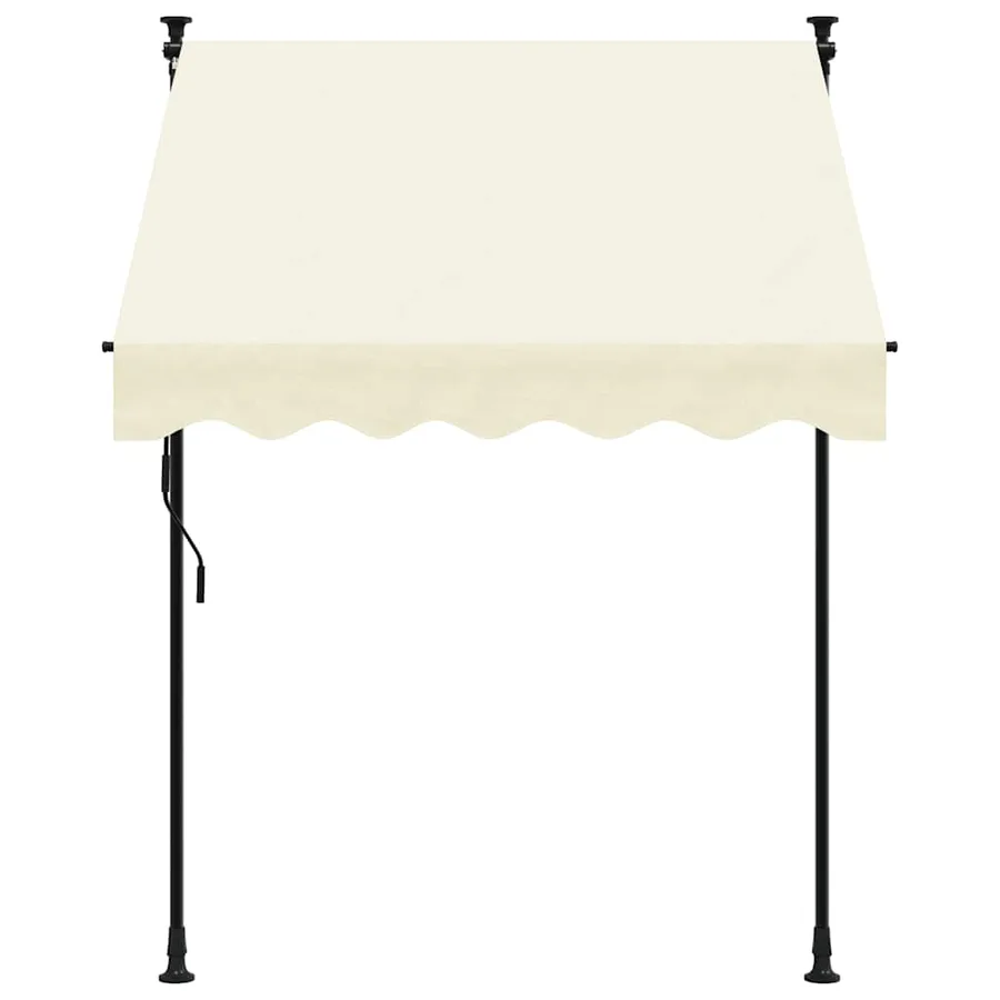 Auvent rétractable crème 150x150 m tissu et acier - 3