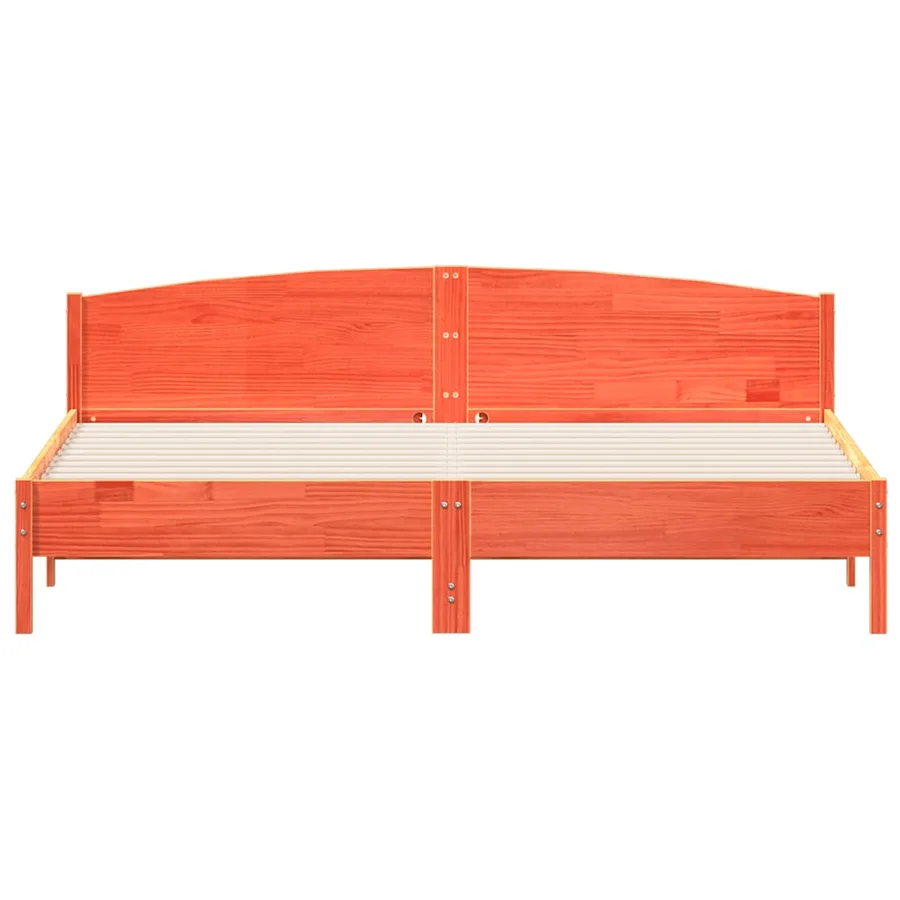 Cadre de lit sans matelas cire marron 180x200cm bois pin massif - 4