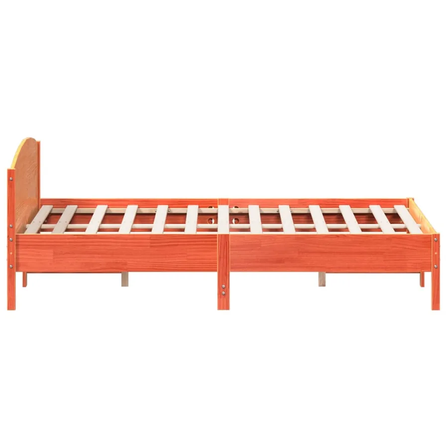 Cadre de lit sans matelas cire marron 180x200cm bois pin massif - 5