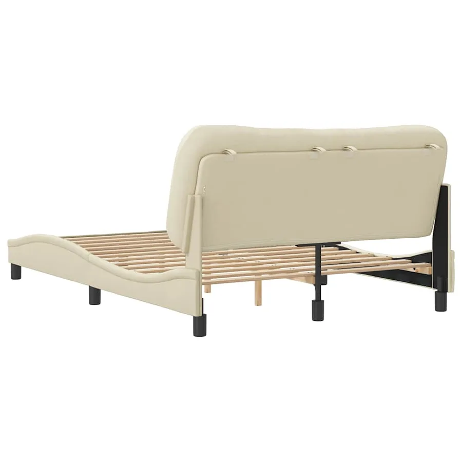 Cadre de lit sans matelas Hvar crème 120x200 cm tissu - 6