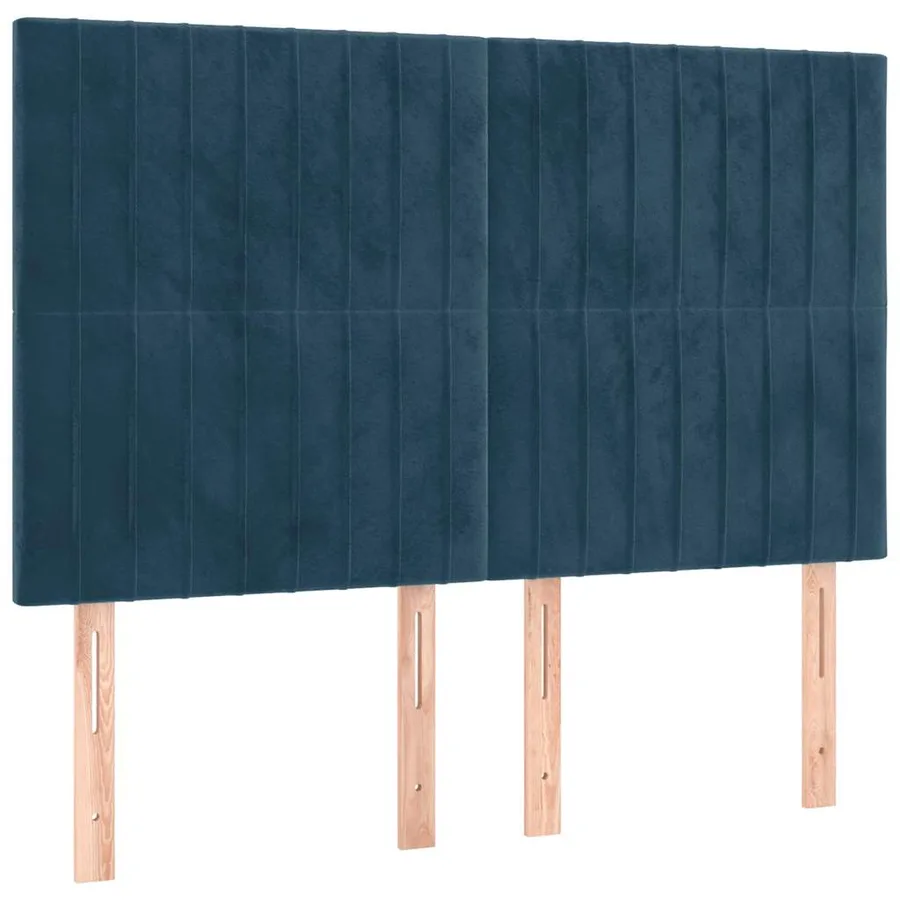 Sommier à lattes de lit et matelas Bleu foncé 140x200cm Velours - 5