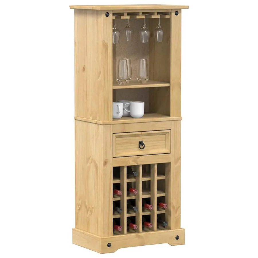 Casier à vin Corona 56x35x134,5 cm bois massif de pin