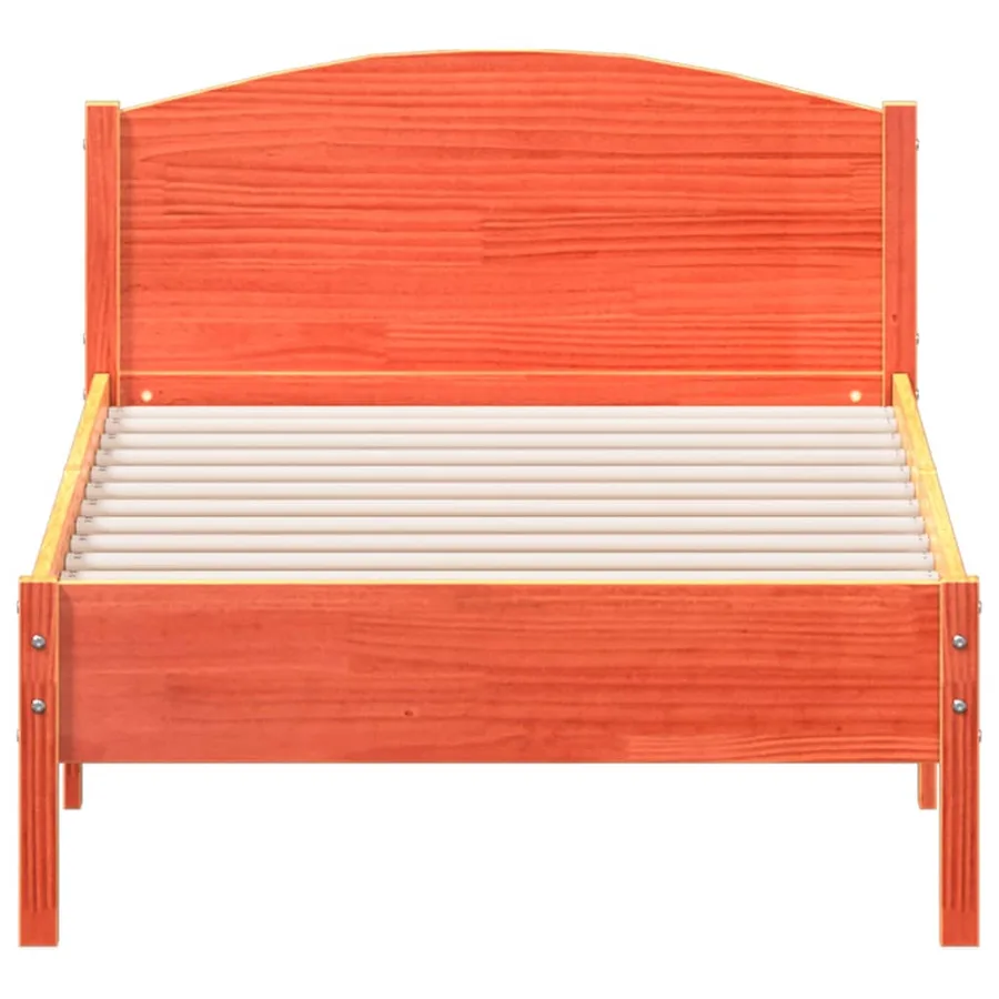 Cadre de lit sans matelas cire marron 90x190 cm bois pin massif - 4