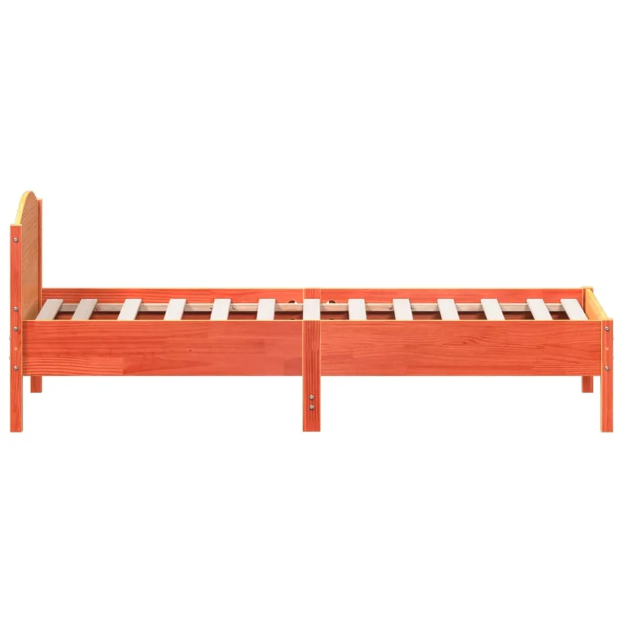 Cadre de lit sans matelas cire marron 90x190 cm bois pin massif - 5