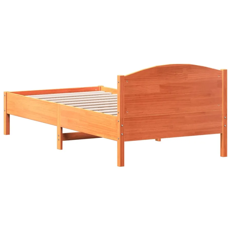 Cadre de lit sans matelas cire marron 90x190 cm bois pin massif - 6