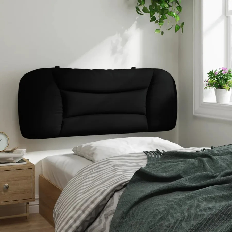 Coussin de tête de lit Hvar noir 100 cm tissu - 4