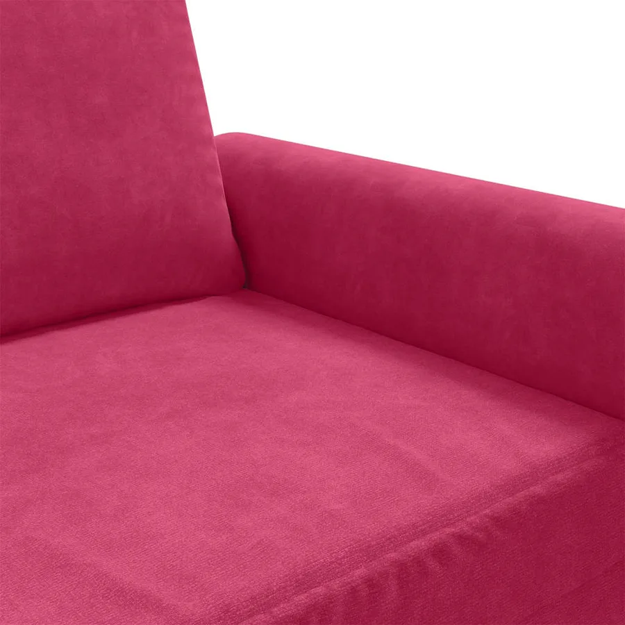 Canapé à 3 places Rouge bordeaux 180 cm Velours - 7