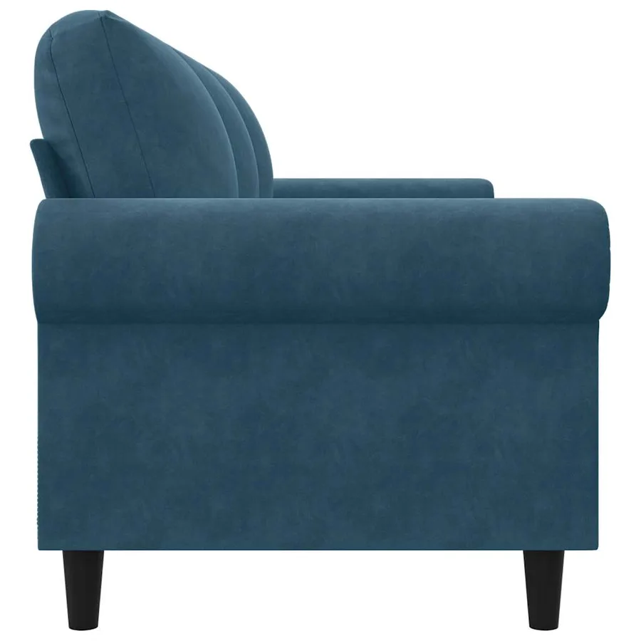 Canapé à 3 places Bleu 180 cm Velours - 5