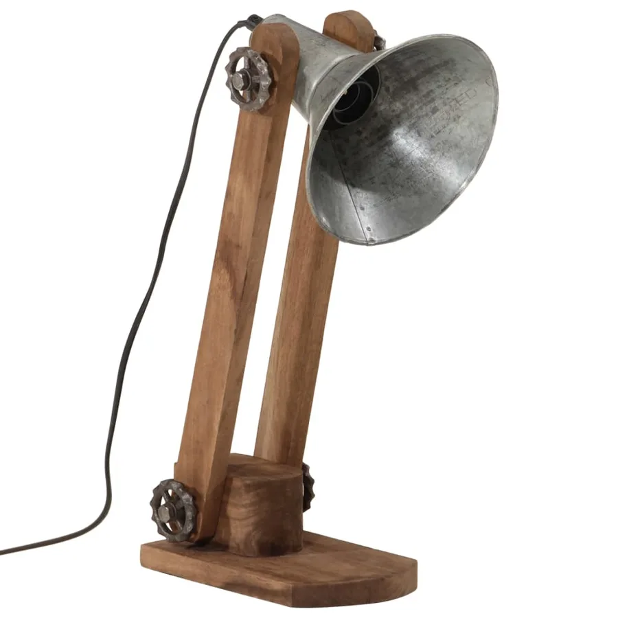 Lampe de bureau 25 W argent vintage 23x13x52 cm E27 - 2