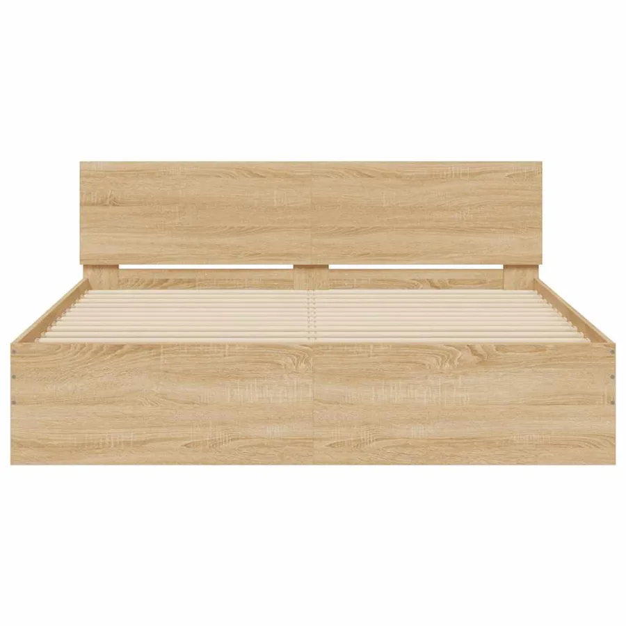 Cadre de lit avec LED sans matelas chêne sonoma 160x200 cm - 7