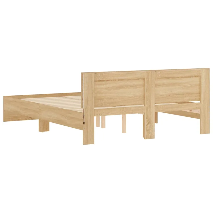 Cadre de lit avec LED sans matelas chêne sonoma 160x200 cm - 9