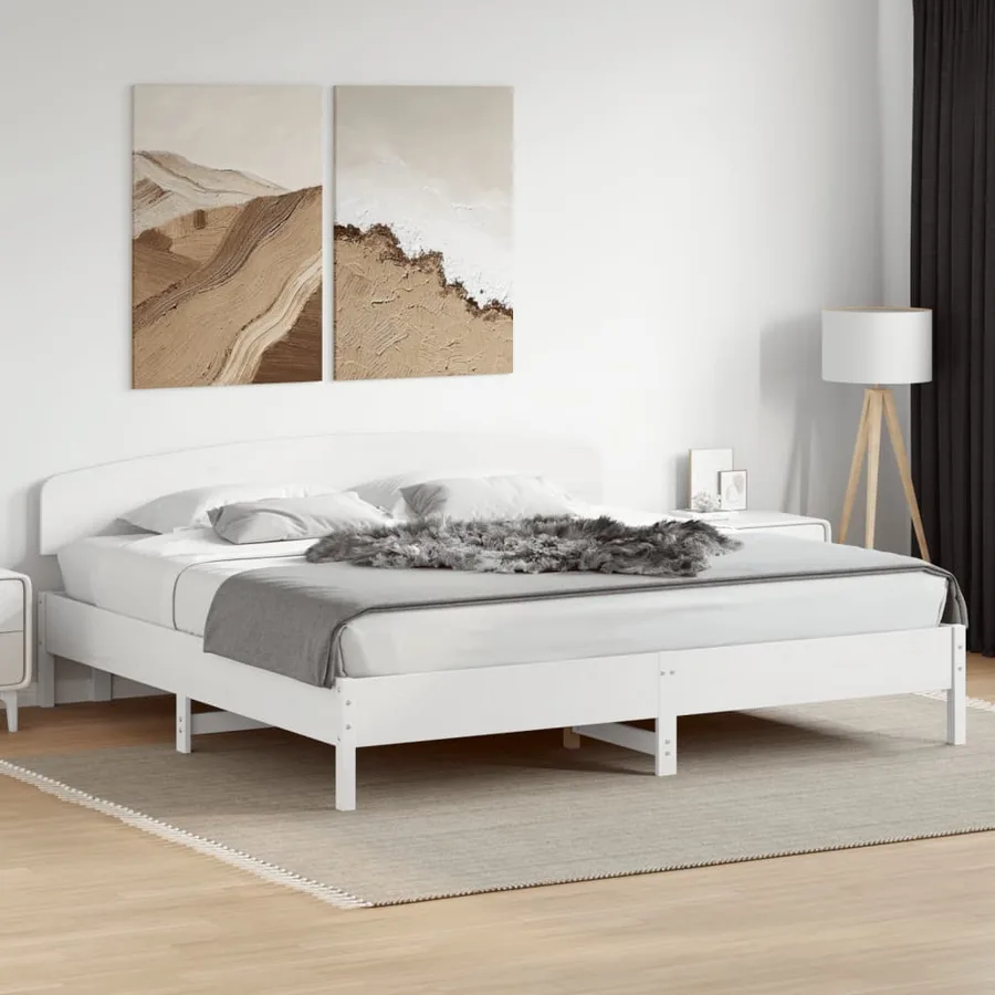 Tête de lit blanc 200 cm bois massif de pin - 3