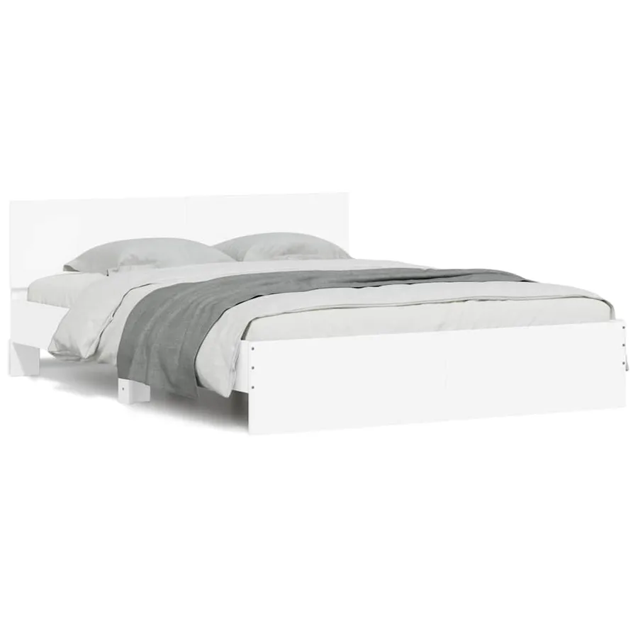 Cadre de lit avec LED sans matelas blanc 160x200 cm - 5