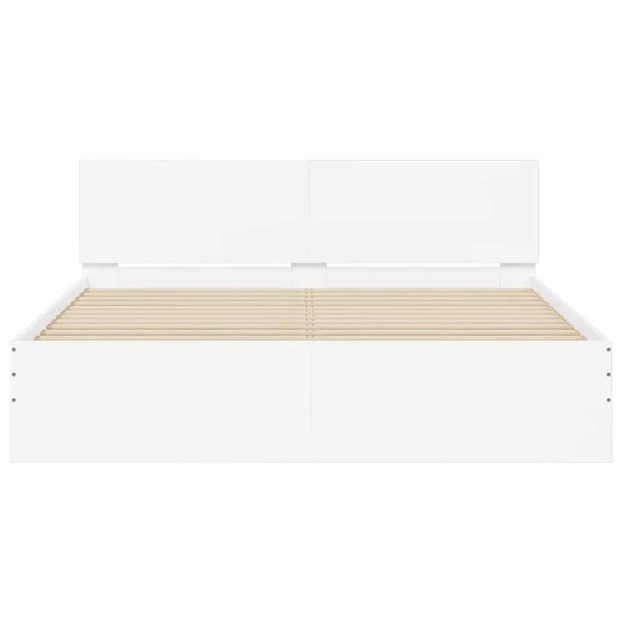 Cadre de lit avec LED sans matelas blanc 160x200 cm - 7