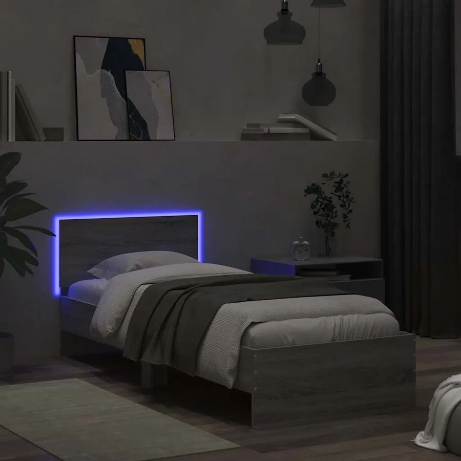 Cadre de lit sans matelas avec lumières LED 90x190 cm - 5