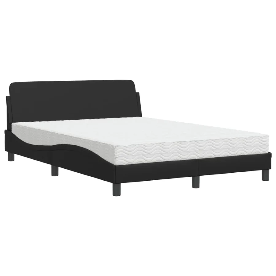 Lit avec matelas Dover noir 140x190 cm similicuir - 2