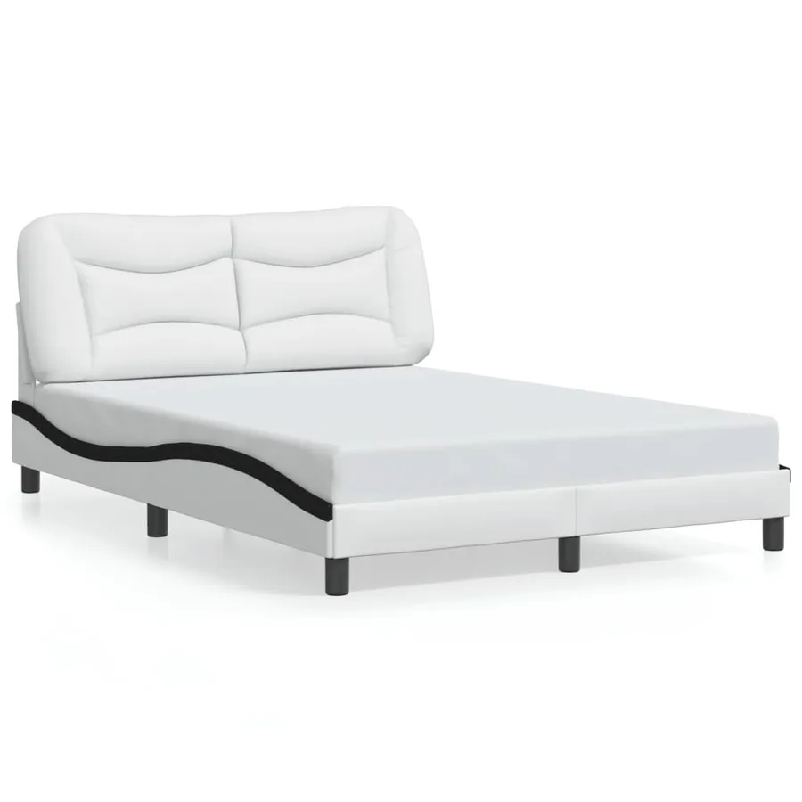 Cadre de lit avec LED sans matelas Hvar blanc et noir 140x190 cm - 5