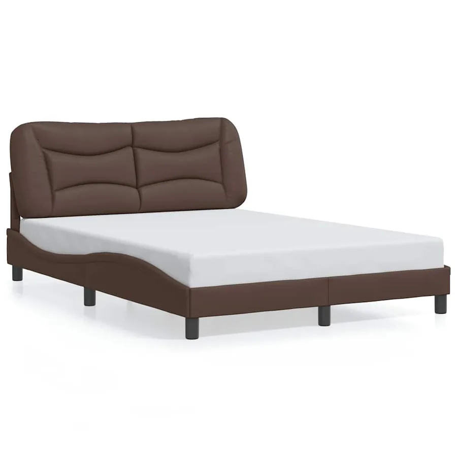 Cadre de lit sans matelas Hvar marron 140x190 cm similicuir - 2