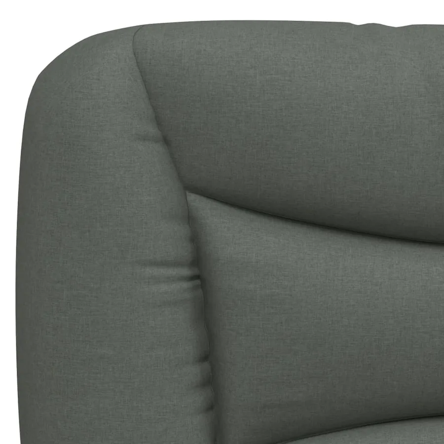 Lit avec matelas Hvar gris foncé 140x190 cm tissu - 6