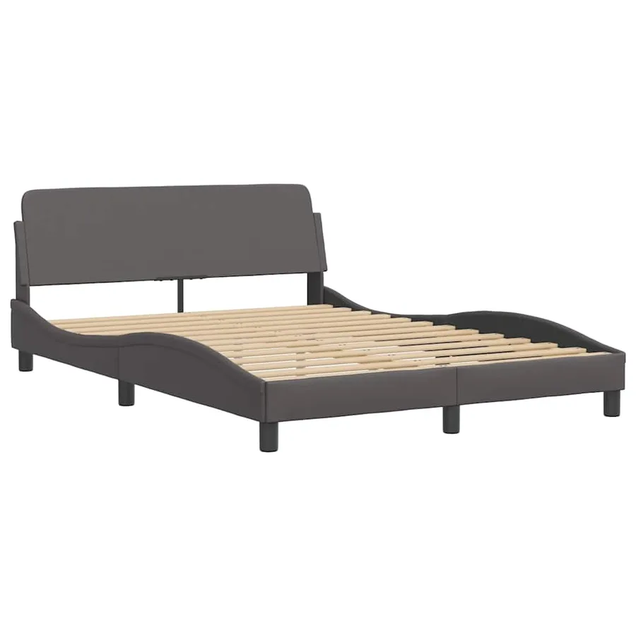Cadre de lit Dover gris 140x190 cm similicuir - 3