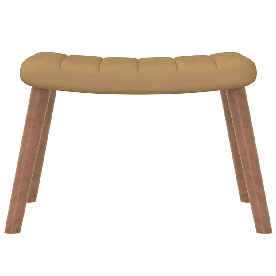 Chaise de relaxation avec repose-pied Marron Velours - 8